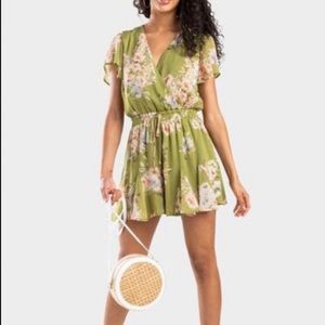 Green floral Gadot Romper